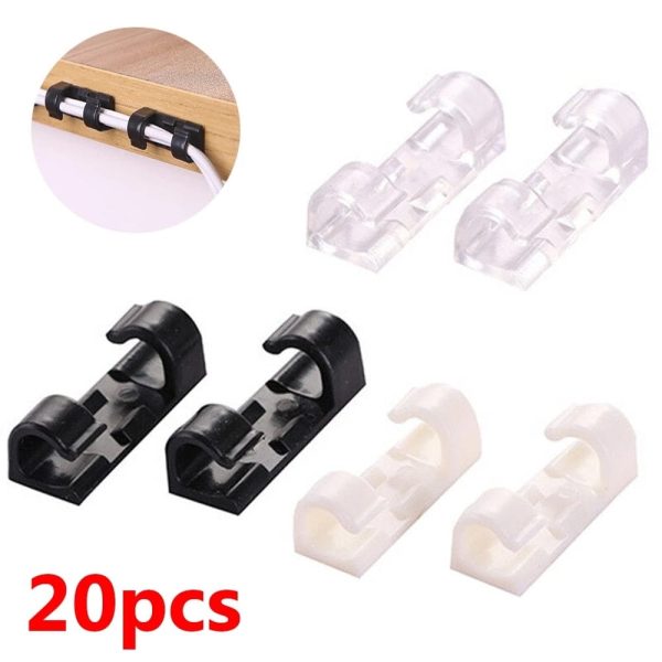 Cable Organizer Clips For Cable Management (20 Pieces)