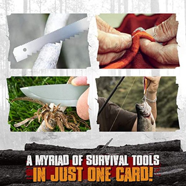 Wilderness Pro Card Versatile Outdoor Edc Survival Fishing Hook Card, Compact Multitool For Camping, Hiking, Fishing, And Adventures