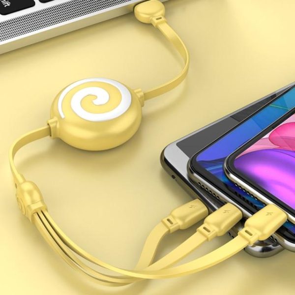 Retractable Fast Charge 3 In 1 Charging Cable