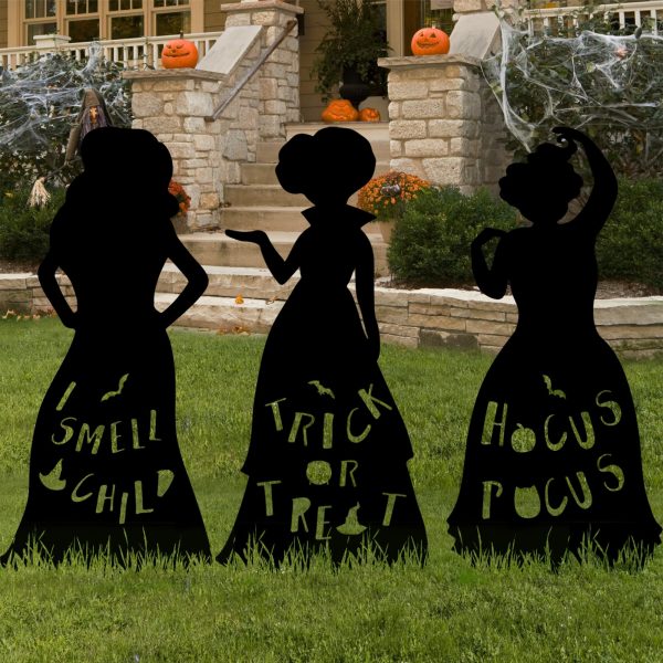 3 Pcs Large Size Hocus Pocus Halloween Decorations, Halloween Witches Yard Signs with Stakes