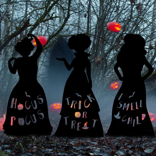 3 Pcs Large Size Hocus Pocus Halloween Decorations, Halloween Witches Yard Signs with Stakes