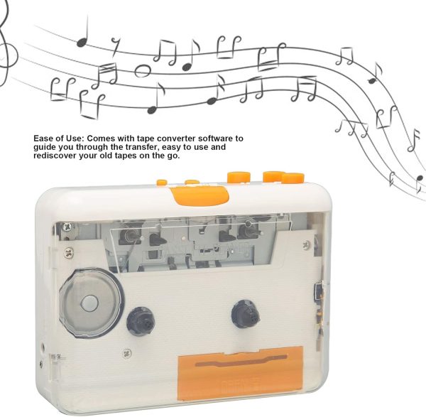 Cassette Player, Portable Tape Player Drive USB Cassette to MP3 Converter with Earphone Volume Control, Plug and Play