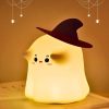 Ghost Night Light, Halloween Decorations Night Light, Silicone Rechargeable Night Lamp with 3 Level Dimmable