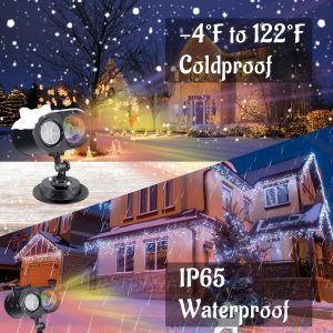 Halloween Christmas Projector Lights Outdoor, Waterproof Holiday Projector Lights, 2-in-1 Moving Patterns LED Landscape Lights