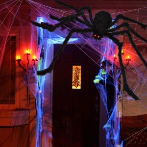 Halloween Outdoor Decorations Hairy Spider, Scary Giant Spider Fake Large Props for Yard Party Decor