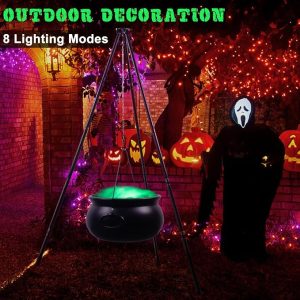 Halloween Witches Cauldron On Tripod-Large Witches Cauldron With Lights