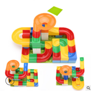 Marble Run Building Blocks, Classic Big Blocks STEM Toy Bricks Set Kids Race Track