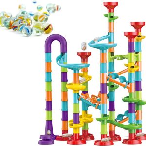 Marble Run Set Building Blocks Glass Marbles, Girls Boys Toys STEM Maze Educational Race Game