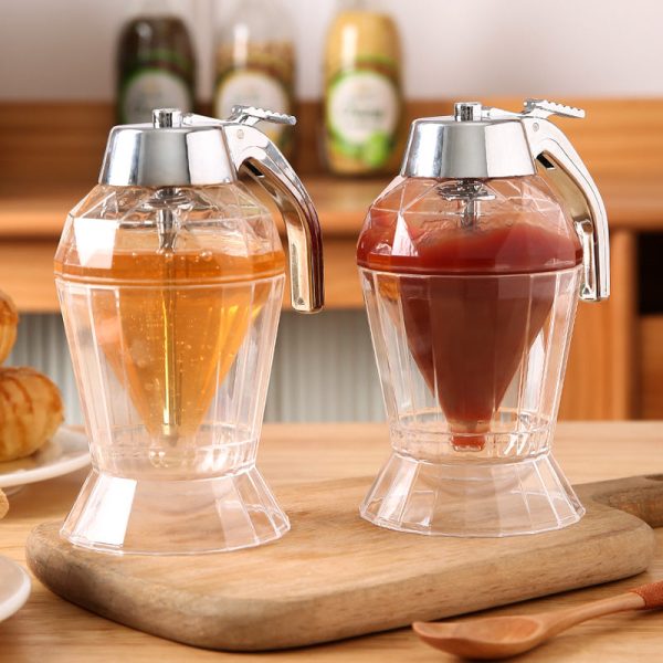 2 Pack Honey Dispenser No Drip With Stand Push Type Honey Jar Maple Syrup Dispenser With Base Storage Stand For Jams Jams Honey