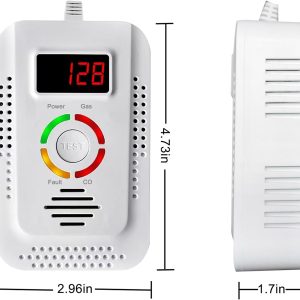 Natural Gas and Carbon Monoxide Detector, Plug-in Gas Leak Detector, CO Sensor Detector with LED Digital Display