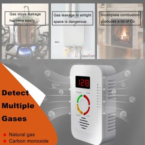 Natural Gas and Carbon Monoxide Detector, Plug-in Gas Leak Detector, CO Sensor Detector with LED Digital Display