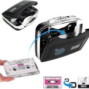 Portable Cassette Player Tape Convert to MP3 via USB Compatible, USB Cassette Player, Portable Stereo Tape to MP3 Converter