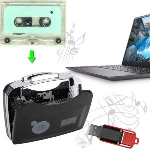 Portable Cassette Player Tape Convert to MP3 via USB Compatible, USB Cassette Player, Portable Stereo Tape to MP3 Converter