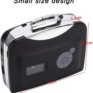 Portable Cassette Player Tape Convert to MP3 via USB Compatible, USB Cassette Player, Portable Stereo Tape to MP3 Converter