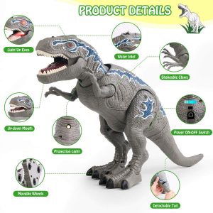 Remote Control Dinosaur Toys, Light Up & Realistic Roaring Sound, T Rex Dinosaur Toys, Electronic Walking Dinosaur Toys, Dinosaur Robot Toy