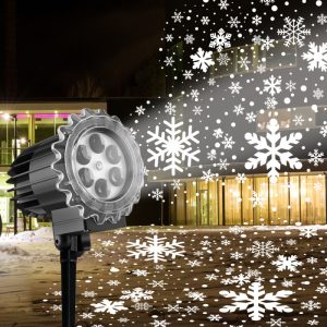 Snowflake Projector Lights Outdoor, Snowfall Lamp Night Light Projection, LED Christmas Projector Lights Waterproof