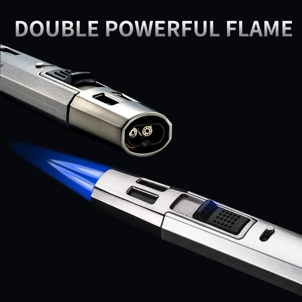 Torch Lighter Butane Lighter Refillable Jet Flame Torch Lighters Windproof Gas Long Torch Lighter Adjustable Butane Pen Lighter