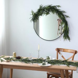 Artificial Norfolk Pine Garland, Real Touch Winter Pine Garland, Green Artificial Greenery Garland