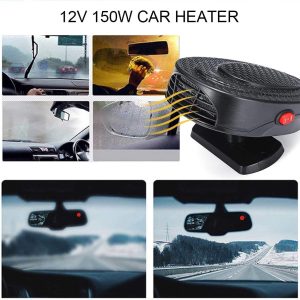 Car Heater Portable Fan, 150W Fast Heating Quickly Defrost Defogger, 2 in 1 Car Heater Space Automobile Adjustable Thermostat