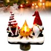 Christmas Gnome Campfire Nightlight, 3D Stereo Gnome Christmas Eve Lights, LED Faux Campfire Lamp Christmas Decoration