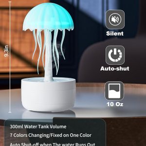 Jellyfish Dance Aromatherapy Essential Oil Diffuser, Ingenious Cute Small Humidifier with 7 Colors Night Light