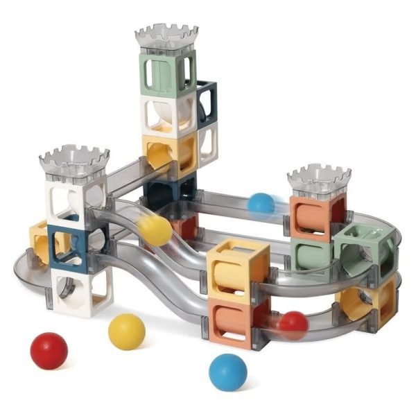 Marble Run for Kids, Magnetic Building Toy Stacking Block Sets, STEM Activities for Kids, Marble Maze Montessori Toys