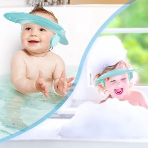 Shower Cap for Kids, Baby Shower Cap bath wash Shampoo rinser shield Hat Adjustable head hair Visor Protection Toddler and Children