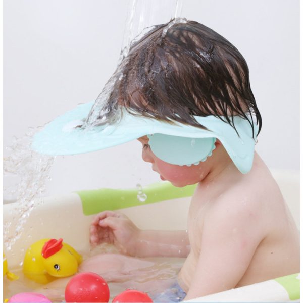 Shower Cap for Kids, Baby Shower Cap bath wash Shampoo rinser shield Hat Adjustable head hair Visor Protection Toddler and Children