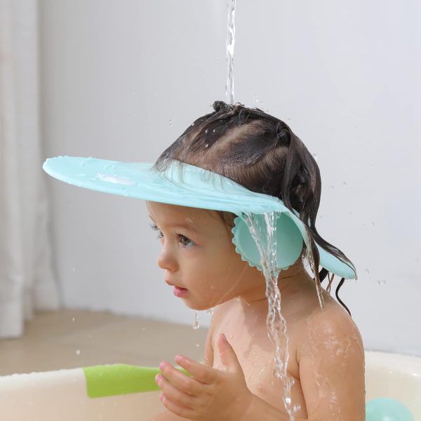 Shower Cap for Kids, Baby Shower Cap bath wash Shampoo rinser shield Hat Adjustable head hair Visor Protection Toddler and Children