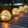 Solar Globe Lights Outdoor Waterproof, Solar Balls for Garden, Cracked Glass Ball Solar Lights Outdoor, Solar Orbs for Outside