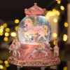 Wrapped Music Box Carousel Horses Color Lights, Unicorn Musical Snow Globe, Crystal Music Box Carousel