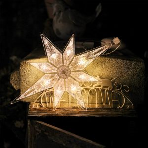 3pcs Bethlehem Christmas Star Lights, Plastic Lighted Star Tree Topper, Large Hanging Window Lights, LED Star Window Silhouette Decoration