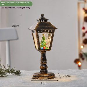 Christmas Musical Snow Globe Lantern Lighted Water Glittering Lantern, USB & Battery Operated Musical Snow Globe Christmas Decoration