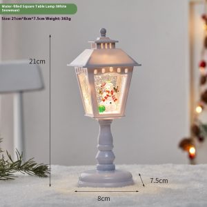 Christmas Musical Snow Globe Lantern Lighted Water Glittering Lantern, USB & Battery Operated Musical Snow Globe Christmas Decoration