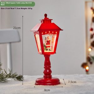 Christmas Musical Snow Globe Lantern Lighted Water Glittering Lantern, USB & Battery Operated Musical Snow Globe Christmas Decoration