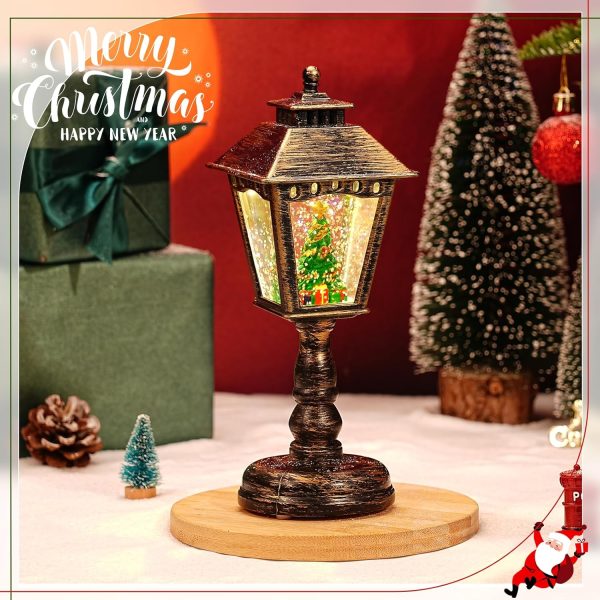 Christmas Musical Snow Globe Lantern Lighted Water Glittering Lantern, USB & Battery Operated Musical Snow Globe Christmas Decoration