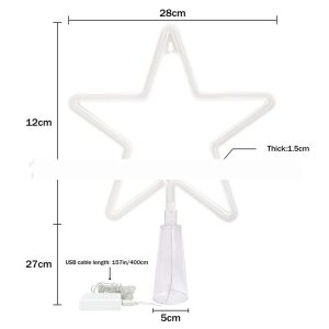 Christmas Tree Topper Large 5 Point Star Treetop with LED Warm White Lights, LED Tree Top Light Three-dimensional Luminous Star Light